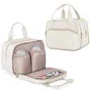Fasrom Wearable Breast Pump Bag with Cooler Compatible with Momcozy, Medela and Elvie Pumps, Portable Pump Carrying Case for Working Moms, Beige