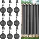 18 Pack 3.6oz Outdoor Curtain Weights Heavy Duty Flag Weights for Bottom Shower Curtains Weight with Clips Stainless Steel for Tablecloth Home Outside Patio to Stop Wind (Dark Gray)