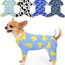 Bienbee Dog Pajamas, 4 Pack Cute Soft Dog Puppy Clothes Dogs Pjs Onesies Jammies Outfit Adjustable Breathable & Stretchy Clothes for Small Medium Large Dogs Girl Boy Puppy-S