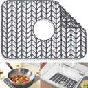 Silicone Sink Mat Protectors for Kitchen 18.2''x 12.5'' JOOKKI Kitchen Sink Protector Grid for Farmhouse Stainless Steel Accessory with Center Drain