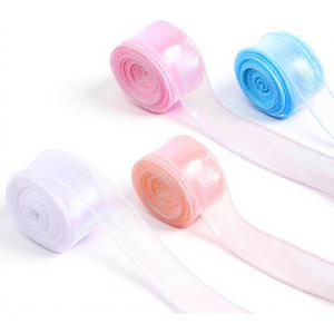 4 Roll Iridescent Organza Ribbon Sheer 4 Colour Organza Ribbon, Sheer Easter Craft Decorative Ribbons 10 Yards Wired Chiffon Ribbons for Flowers Bouquets Garlands Wedding Gift Wrapping Ornaments