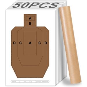 50-Pack 23" x 35" Practice Paper Targets - Crease-Free Rolled Packaging Heavy-Duty 100g Paper Silhouette Shooting Targets Pistol, Rifle, Handgun, Shotgun Shooting Range Training Practice, 35x23 Inch