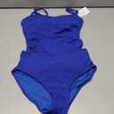 Eomenie Women's Swimsuit Tankini Tummy Control Bathing Suits Two Piece Full Coverage Slim Swim Suits with High Waisted Bottom (Blue, S)