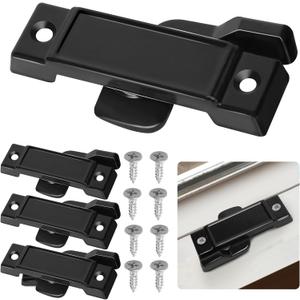 4 Pcs F2590 Windows Replacement Sash Lock-2-1/4'' Mounting Hole Centers Sash Lock with Screws-Black Sash Lock for Vertical Sliding Windows Double Hung Windows