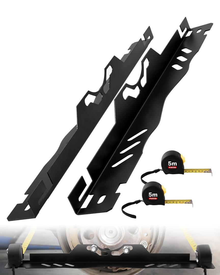 Wheel Alignment Tool Kit 2Pcs, Heavy Duty Toe Alignment Tool Plates with Tape Measures, Car Front End Alignment Tool Companion for Camber Alignment, Fast Accurate DIY Toe Alignment, No assembly, Black