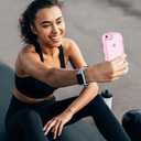 Anuck for iPhone SE Case 2022/2020, iPhone 8/7 Case Wavy Edge Clear Back Design, Anti-Slip Grip Cute Wave Curly Frame Shape Shockproof Soft TPU & Hard Bumper Protective Phone Cover, Clear Pink