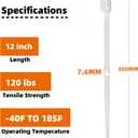 SHEEP&SHEEP White Zip Ties 12 Inch(100 Pieces), Heavy Duty Self-Locking Nylon Cable Ties, 120LBS Tensile Strength, Ideal for Indoor & Outdoor Use