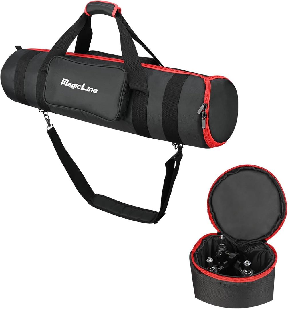 MagicLine Tripod Carrying Case Bag 33.5x7.9x7.9inch, with 2 Outer Pockets+1 Inner Pocket+3 Inner Compartments, Padded Carry Case for Light Stands,Mic Stands,Tripods,Monopods