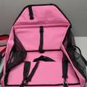 Petbobi Pet Reinforce Car Booster Seat for Dog Cat Portable and Breathable Bag with Seat Belt Dog Carrier Safety Stable for Travel Look Out,with Clip on Leash with PVC Tube, Pink