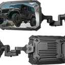 JOYTUTUS Wrangler Mirrors Doors Off or Doors On with Integrated Spot Light Mount Compatible with Wrangler TJ JK & Unlimited 1997-2018, Side Mirrors Wider View No Vibrate & Wobble