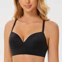 MELENECA Women's Push Up Bralettes Seamless Padded Wireless Bra with Support and Lift (40A, Black)