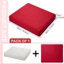DoubleFill 2 Pcs Outdoor Ottoman Cushion 23"x19"x3" Waterproof Fade Resistant Outdoor Footstools Cushion Removable Patio Ottoman Cushions with Adjustable Fixing Strap for Stool (Red)