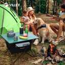 VILLEY Portable Camping Side Table, Ultralight Aluminum Folding Beach Table with Carry Bag for Outdoor Cooking, Picnic, Camp, Boat, Travel, Large 24''