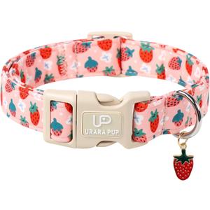 Dog Collar-Summer Puppy Collars-Adjustable Strawberry Pet Collar for Small,Medium,Large Dogs-Durable & Cute Design (StarBerry CC)