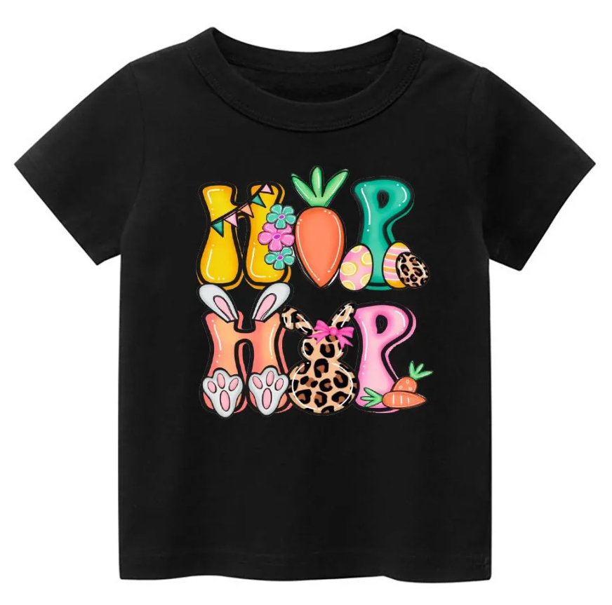 Hip Hop Easter Shirt, Easter Bunny Shirt, Carrot Shirt T-Shirt (Size 110, Black)