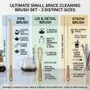 ALINK Extra Large Long Bottle Brush Set - 16" / 15" Long Bamboo Handle Bottle Cleaner for Narrow Neck Beer Wine Bottles, Decanter, Tumblers, Thermos, Jugs with Straw Brush, Kettle Spout/Lid Brush