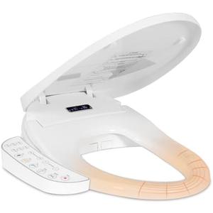 Electric Bidet Toilet Seat, Warm Water Bidet for Rear and Front Washing, Self-Cleaning Nozzle, Elongated V-shaped Heated Toilet Seat with Dryer, Touch Panel, SoftClose Lid, LED Light and Deodorization Electric Bidet Toilet Seat, Warm Water Bidet for Rear and Front Washing, Self-Cleaning Nozzle, Elongated V-shaped Heated Toilet Seat with Dryer, Touch Panel, SoftClose Lid, LED Light and Deodorization
