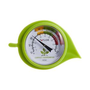 Taylor Compost Thermometer with Decorative Leaf Guard for Composting Bins, Outdoor Gardens, Plants, Farms, Backyards, and Fields, Compost Pile Temperature and Conditions, 20 Inch Stem, Silver