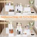 6 Pcs White Acrylic Buffet Risers with Mini Sign and Maker, Food Display Stands for Buffet Table Party Catering Dessert Jewelry Collectibles,Nesting Cube Boxes with Hollow Bottoms (8",7",6",5",4",4")