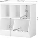 HOOBRO Kids Bookshelf, Bookcase Footboard, 31.5" L Toy Storage Cubby, Children's Toy Shelf, Toy Storage Cabinet, Fit for Children's Room, Playroom, Hallway, Kindergarten, White WT328CW01, 31.5"L x 11.8"W x 29.5"H