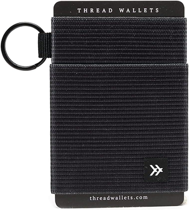 Thread Wallets Ultra Slim Minimalist Card Holder Wallet for Men and Women (One Size, Black)