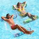 Pool Floats - 2 Pack Inflatable Pool Floats Rafts, 4-in-1 Pool Floaties for Adults, Pool Floats Adult Size, Multi-Purpose Toys Floats for Swimming Pool, Thick PVC Pool Lounger Float Water Hammock