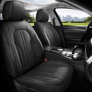MINGBRON Front Car Seat Covers,Car Seat Protector Waterproof,Seat Covers Front Set, Car Seat Protectors,Automotive Seat Covers Fit for Most Cars Black
