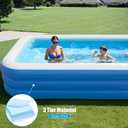 Inflatable Pool for Adults, 103" x 65" x 22" Blow Up Pools, Rectangular Family Swimming Pool