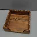 Scalloped Guest Napkin Holder Wooden Guest Towel Holder Tray for Bathroom Disposable Hand Towel Tray for Kitchen Weddings Hotels (Square)