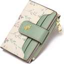 GAEKEAO Small Wallets for Women RFID Blocking Leather Bifold Zipper Pocket Wallet Credit Card Holder with ID Window