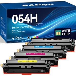 Compatible 054 Toner Cartridge Set Replacement for Canon 054 054H Toner Cartridge Compatible with Color ImageClass MF644Cdw LBP622Cdw MF642Cdw MF641Cdw MF641Cw Printer (1B 1C 1M 1Y, 4 Pack)