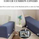 2Pcs Couch Arm Covers, Armrest Cover for Sofa, Sofa Arms Covers Washable Arms with Twist Pins Soft,Skin-Friendly for Pets (Texture Light Gray, Armrest Cover)