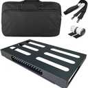 22" x 12.5" Guitar Pedal Board with Power Supply Tray, Carry Bag & Mounting Tapes Included (Black, SPB-22S)