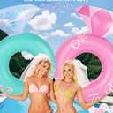 HeySplash Pool Floats, Inflatable Diamond Ring Pool Float, Large Engagement Ring Floatie for Bachelorette Party, Swim Tube River Lake Wedding Bride Stagette Decor Fun Toy Raft for Adults, Pink