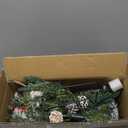 Juegoal 2 Pack Pre-lit Christmas Tree Urn Filler, Lighted Artificial Xmas Pine Trees with Tripod Stake, 8 Modes & Timer, Battery Powered Outdoor Light Up Planter Filler Festival Holiday Decor