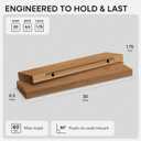 Homeforia 30 Inch Floating Shelves, High-End Solid Pine Wood, Set of 2
