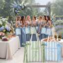 Paterr 8 Pack Blue Striped Canvas Tote Bags for Wedding Bridal Shower Gifts