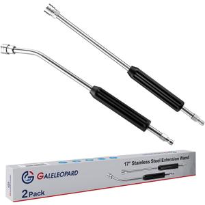 GALELEOPARD Pressure Washer Extension Wand, Short Pressure Washer Wand Replacement, Power Washer Wand Extension for Car Wash, Curved Angled and Straight Wand Replacement, 1/4" Quick Connect, 2 Pack