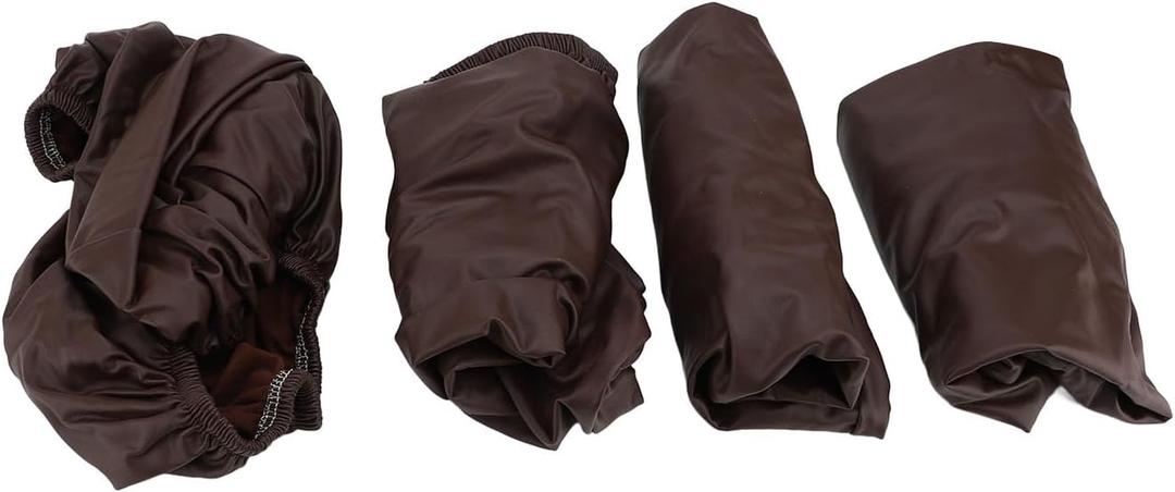 AYNEFY 4pcs Chair Seat Cover, Elastic Slipcover for Home Hotel, Made of Premium PU Material, Suitable for All Chair Types (Coffee)