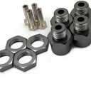 FainWan 4Pcs Aluminum 12mm Turn 17mm Wheel Hex Hub Conversion Adapter for 1/10 RC Car Upgrade Parts