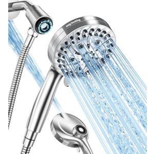 Shower head with handheld - 10 Spray - Filtered Shower Head - Strong Magnetic Holder & Adjustable Bracket-LeakProof Hose & Power Jet Cleaning - Showerhead with filters - Chlorine Removal - Chrome