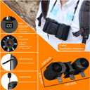 Portable Waist Fan Detachable Dual-Fan Combination Turbo Technology10000 mAh 5-Speed 13000RPM Clip On Belt Wearable Personal Neck Fan for Traveling Outdoor Jobsite Camping (BLACK)