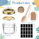 Baderke 20 Set Mini Mason Jars with Wood Spoon 4 oz Mini Jam Jars with Lids and Labels, Small Glass Canning for Jelly Spice Herbs Honey Storage Bridal Shower Wedding Favors DIY Candles (Gold)