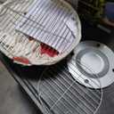 Cuisinart 14" Portable Charcoal Grill, Tabletop Outdoor Small Grill with Locking Lid and Dual Vents, Chrome Plated Travel Size BBQ Perfect for Camping, Tailgates, Cookouts, Red