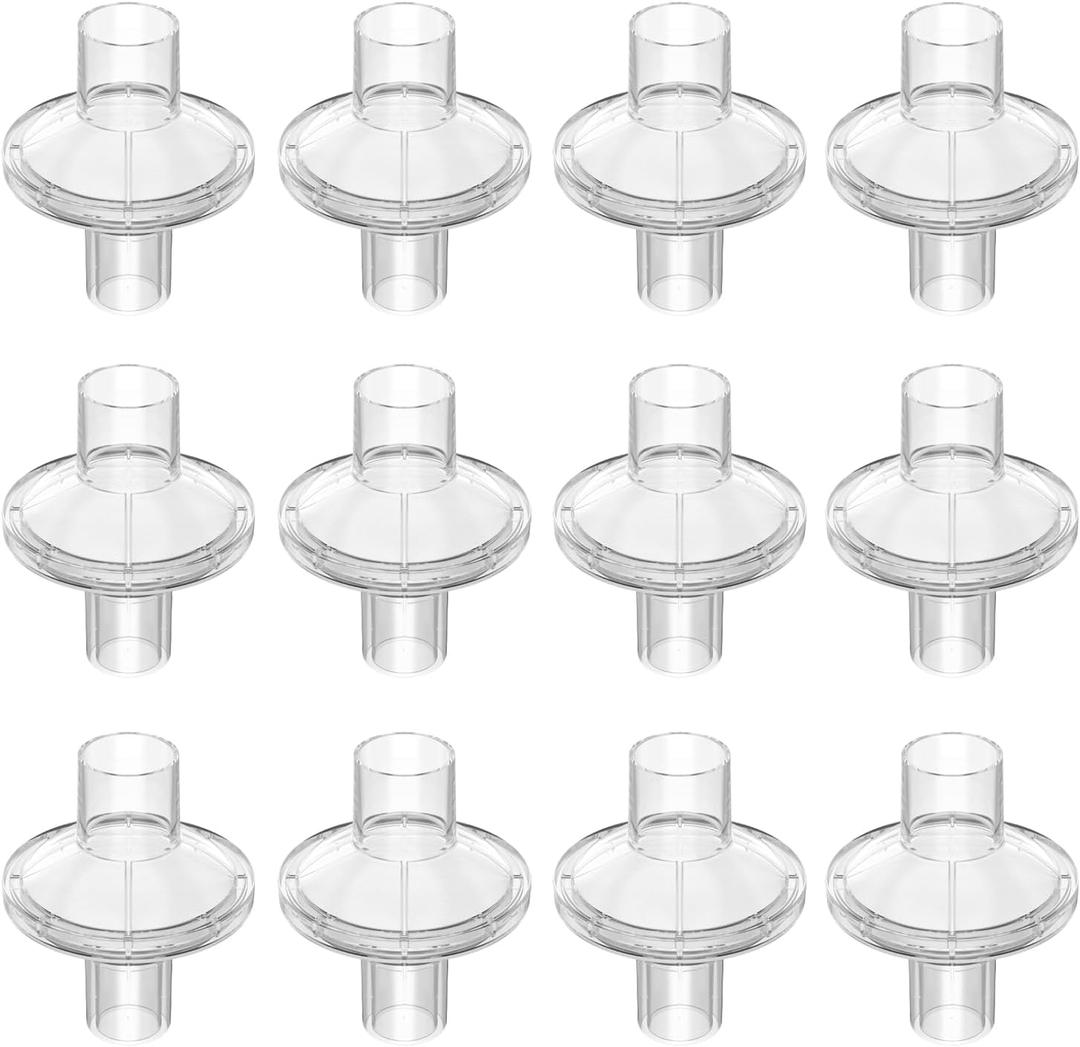 12-Pack CPAP Filters, CPAP Inline Filter for Most Standard CPAP and BiPAP Machines, Compatible with ResMed & Dreamstation Size 22mm & 25mm CPAP Tube, CPAP Supplies
