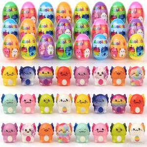 24 Pack Prefilled Easter Eggs with Axolotl Slow Rising Squishy Toys Inside Toys for Kids Girls Boys Easter Basket Stuffers Gifts Party Favors