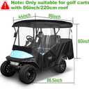 10L0L Universal Golf Cart Enclosure Fits Yamaha, EZGO & Club Car (4-Passenger) Waterproof 600D Polyester Cover Windproof Design 4-Side Clear Windows