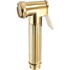 uxcell Handheld Bidet Sprayer for Toilet, Metal Bathroom Sprayer Kit Adjustable Water Pressure Control for Kitchen Bathroom Toilet Flushing Washing, Gold