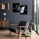 EAGLOG 2 Pieces Black and White Butterfly Wall Art Romantic Series Dreamy Starry Sky Modern Abstract Simple Painting Prints Artwork for Living Room Bedroom Wall Decor 16L x 12W Wrapped Canvas