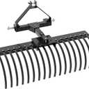 50 Inch Landscape Rake for Tractor,Heavy Duty Rock Rake for Compact Tractors with 18 Steel Tines,for Garden,Farm,Grass